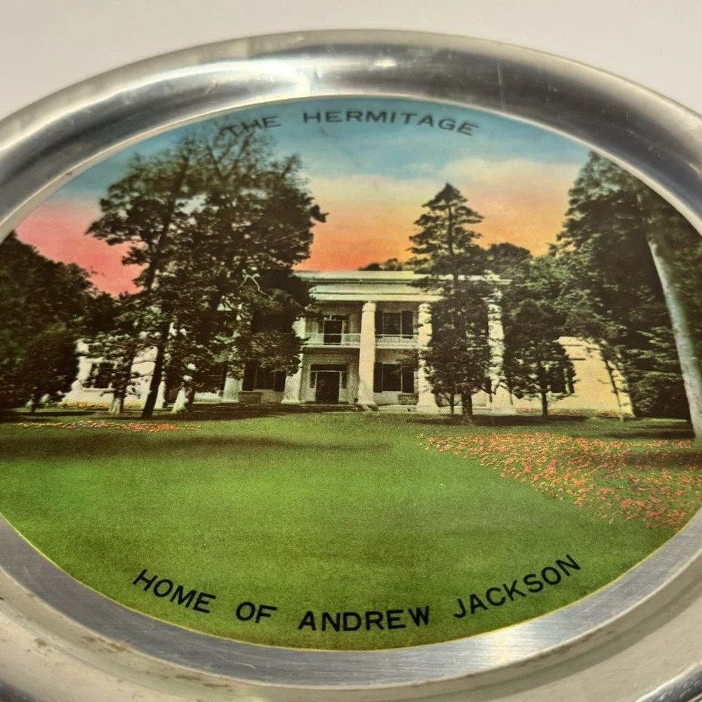 Vintage Souvenir Tin Tray of President Andrew Jackson's Home The Hermitage Tenn‎
